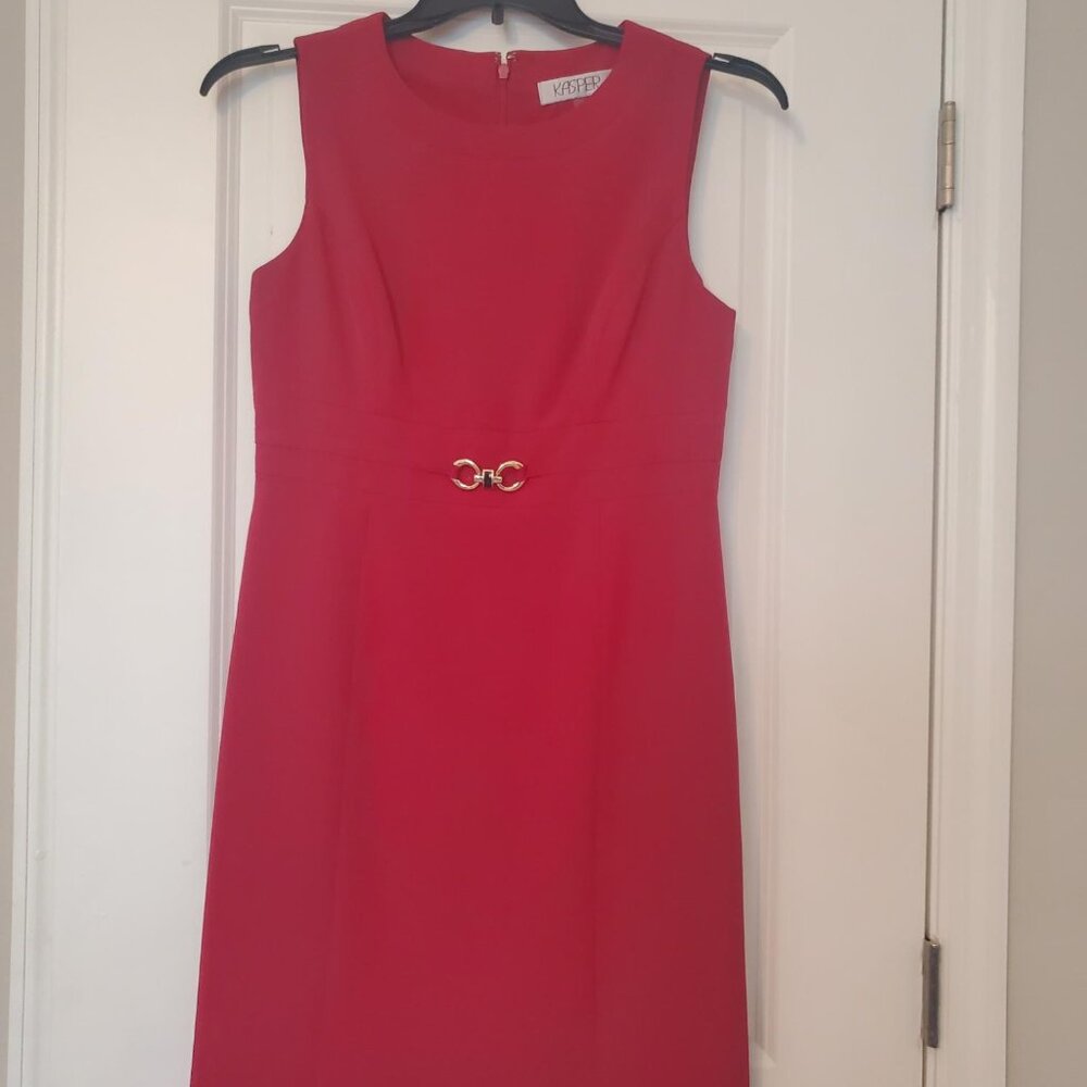 EUC Kasper Dress Sleeveless Sheath Dress Zipper Red Classic Womens 6